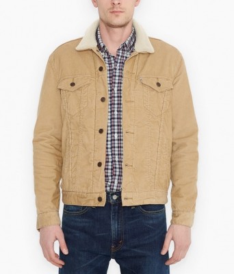 Вельветовая куртка на меховой подкладке Levis Cord Sherpa - Chino