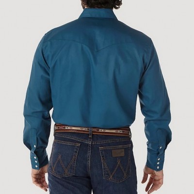 Рубашка мужская Wrangler Cowboy Cut Firm Finish Western Snap Dark Teal