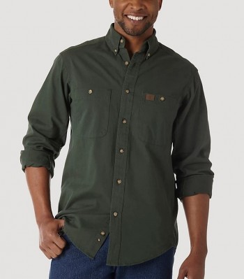 Сорочка Wrangler Riggs Workwear Solid Twill Work Shirt - Forest Green