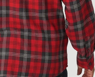 Фланелевая мужская рубашка Wrangler Flannel Plaid - Rio Red