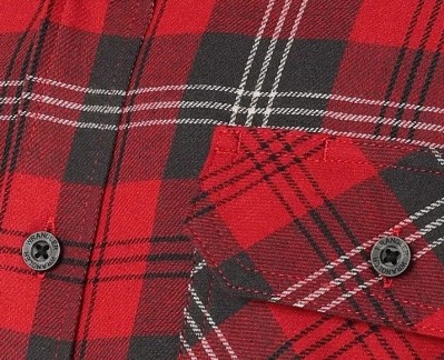 Фланелевая мужская рубашка Wrangler Flannel Plaid - Rio Red