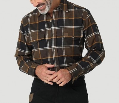 Фланелевая мужская рубашка Wrangler Riggs Workwear Heavy Weight Flannel - Hickory