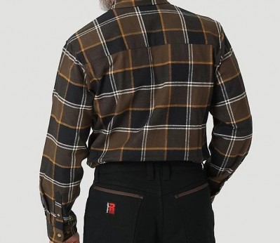 Фланелевая мужская рубашка Wrangler Riggs Workwear Heavy Weight Flannel - Hickory