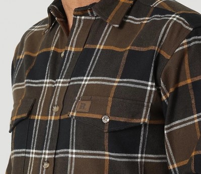 Фланелевая мужская рубашка Wrangler Riggs Workwear Heavy Weight Flannel - Hickory
