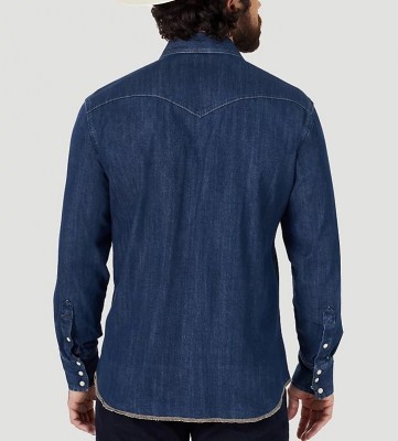 Джинсовая рубашка Wrangler Cowboy Cut Western Snap Work Dark Denim