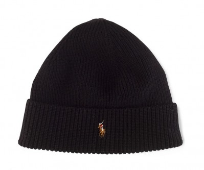 Шапка Polo Ralph Lauren Signature Cuffed Merino - Black