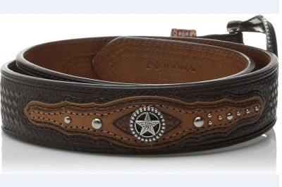 Кожаный ремень Star Concho Basket Overlay Nocona