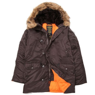 Куртка Аляска Alpha Industries Slim Fit N3B Parka - тёмно-коричневая (Deep Brown)