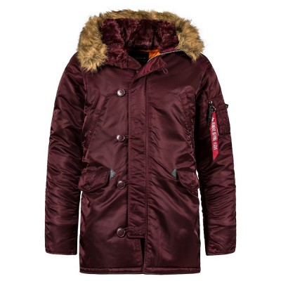 Куртка Аляска N-3B Slim Fit Parka Alpha Industries - тёмно-бордовая (Maroon)