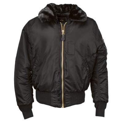 Лётная куртка с меховым воротником B-15 Alpha Industries - Black