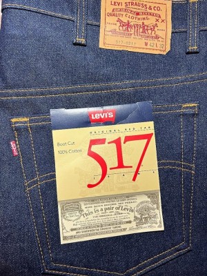517 Vintage (1987) Original Red Tab Boot Cut Jeans Rigid (made in USA)