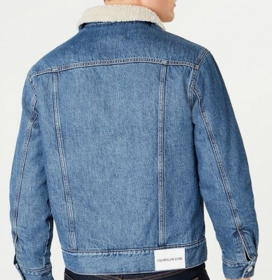 Мужская джинсовая куртка Calvin Klein Trucker Sherpa Nepal Rinse