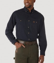 Рубашка Wrangler Riggs Workwear Solid Twill Work Shirt - Navy