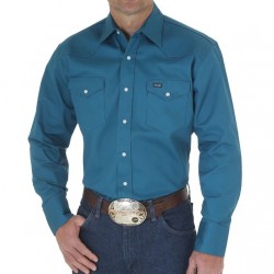Рубашка мужская Wrangler Cowboy Cut Firm Finish Western Snap Dark Teal