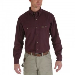 Рубашка Wrangler Riggs Workwear Solid Twill Work Shirt - тёмно-бордовый (Burgundy)