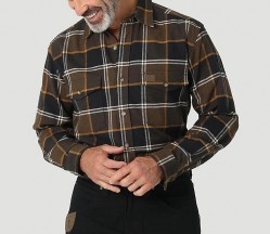 Фланелевая мужская рубашка Wrangler Riggs Workwear Heavy Weight Flannel - Hickory