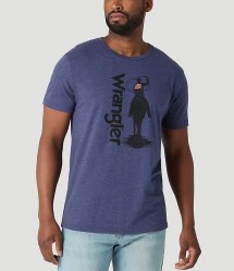 Футболка Wrangler Lassoing Cowboy Graphic in Denim Heather