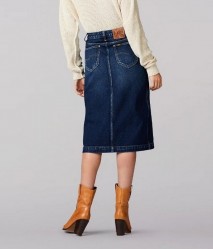 Джинсовая женская юбка Lee Vintage Modern High Rise Midi Kansas Blue