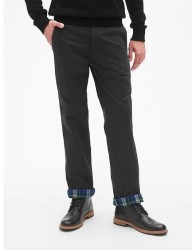 Брюки с фланелевой подкладкой Gap Khakis in Straight Fit with GapFlex Black