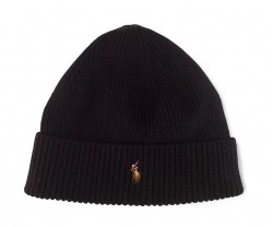 Шапка Polo Ralph Lauren Signature Cuffed Merino - Black
