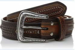 Кожаный ремень Star Concho Basket Overlay Nocona