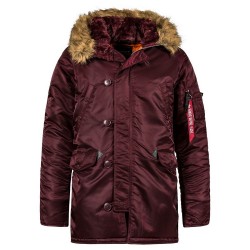 Куртка Аляска N-3B Slim Fit Parka Alpha Industries - тёмно-бордовая (Maroon)