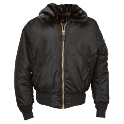 Лётная куртка с меховым воротником B-15 Alpha Industries - Black